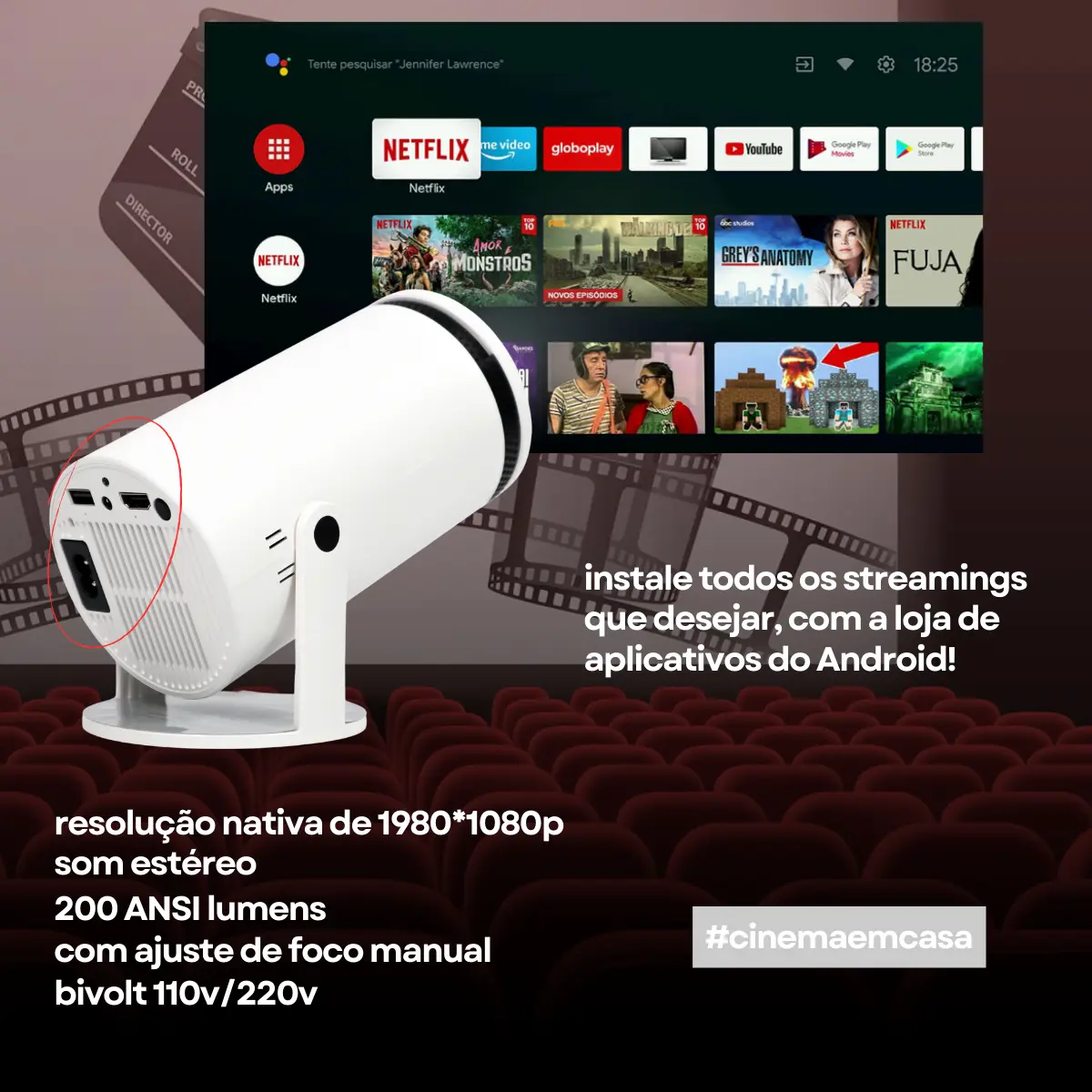 Projetor Portátil HY300<br><br>